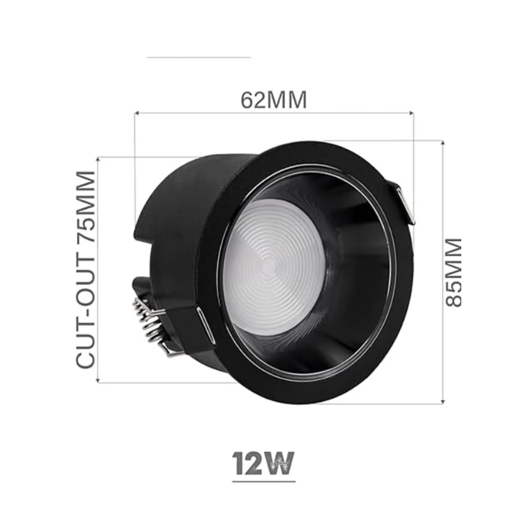Tryka® 12 watt LED Metal COB Lighs Black Body Gun Black Spot Light (Natural White)