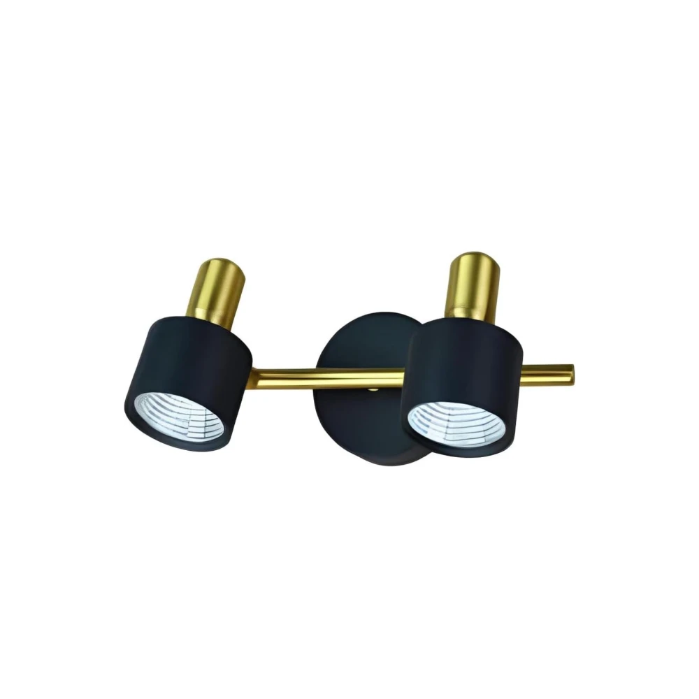 Tryka® Modern Track Light with 2 Adjustable Heads, 3-in-1 Colour Changing LED, 22 cm Length, Black and Gold Pack of 1.