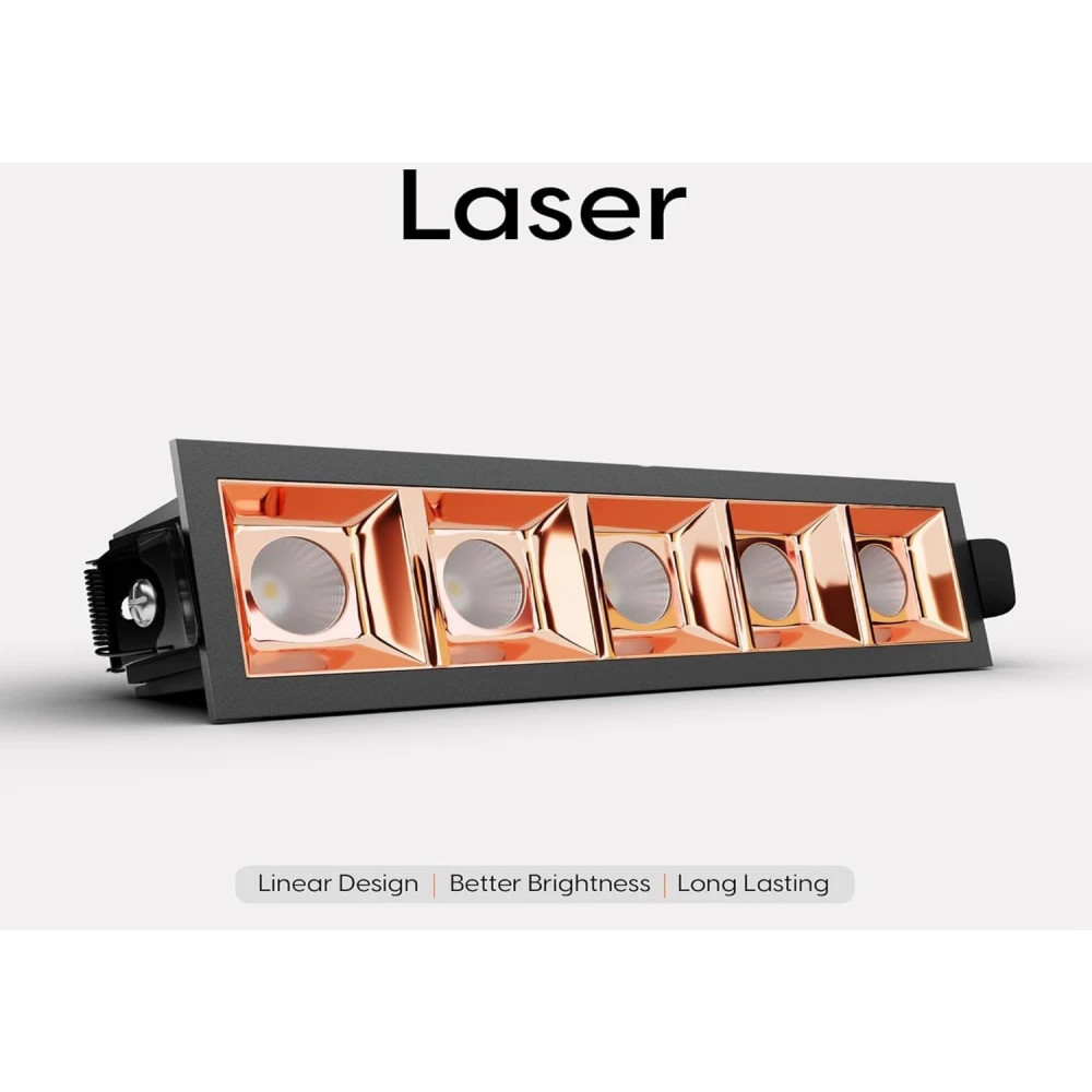 Tryka® Linear LED Spotlight, 10W Natural White, 5-Light Ice Tray Design, Energy Efficient Ceiling Light