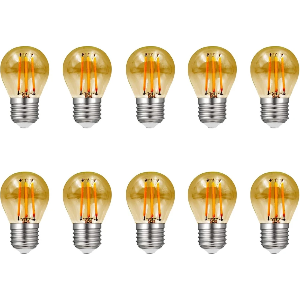 Tryka® Vintage LED Edison Bulb, E27 Base, 45mm x 75mm, Amber Glass, 3-Filament Design.