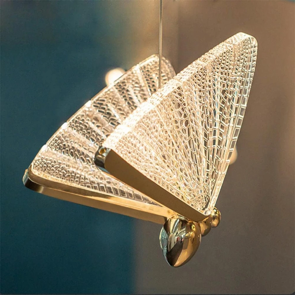 Tryka LED Butterfly Bedside Hanging Pendant Ceiling Lamp- White,Natural White & Warm White, Gold