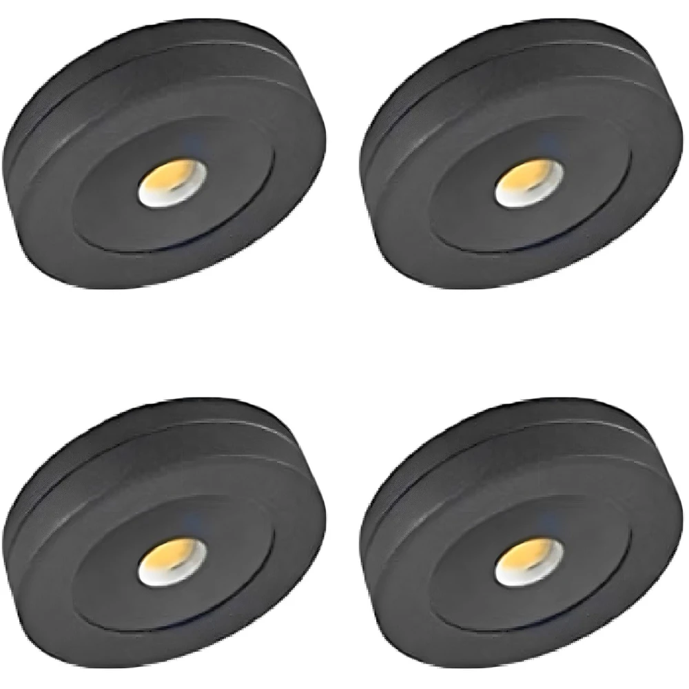Tryka® 3 Watts Waterproof Led Surface COB Spot Light, Slim Round Style Cabinet (Warm White) (Black Finish)