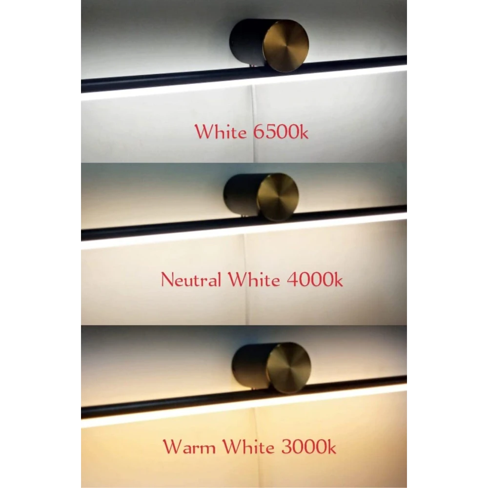 Tryka® Modern LED Picture/Dressing/Vanity/Bathroom/Mirror Light with 3 Step Light Mode & Non-Adjustable Head (White, Warm White and Nautral White) (Black & Gold, 12 Watt)