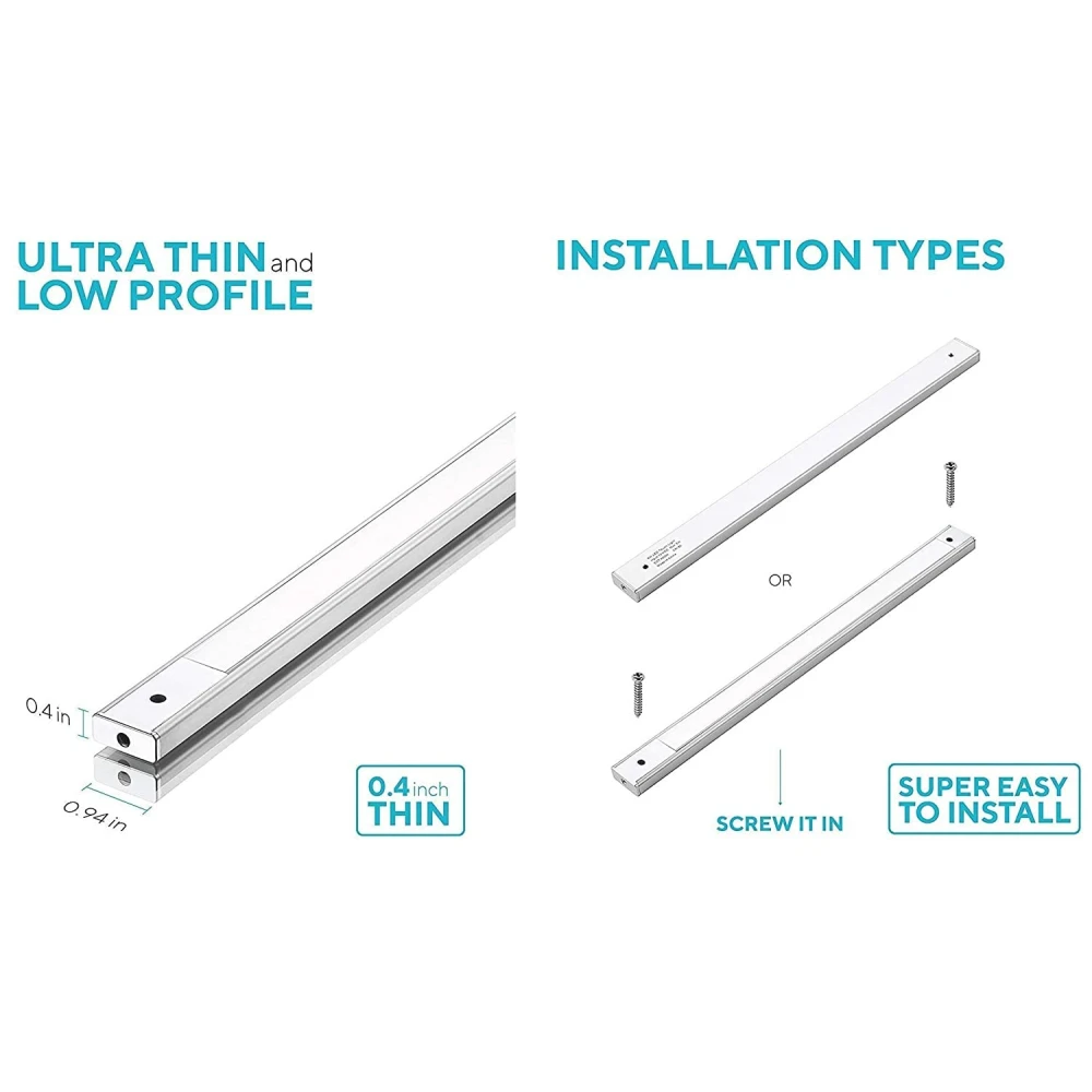 Tryka® 24 Inch 8 Watt Under Cabinet and Counter Lighting, LED Profile Light, Light Color- Warm White(Yellow), Pack of 1…