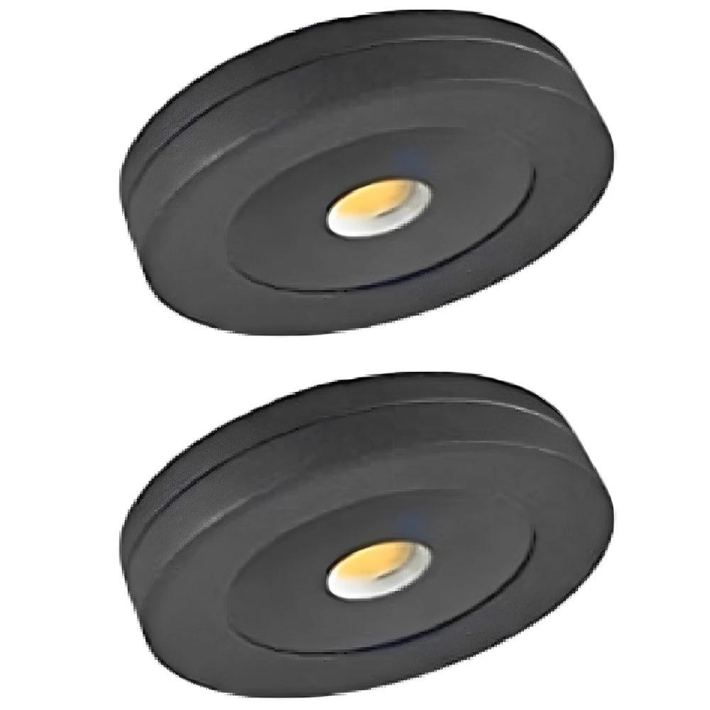 Tryka® 3 Watts Waterproof Led Surface COB Spot Light, Slim Round Style Cabinet (Warm White) (Black Finish)