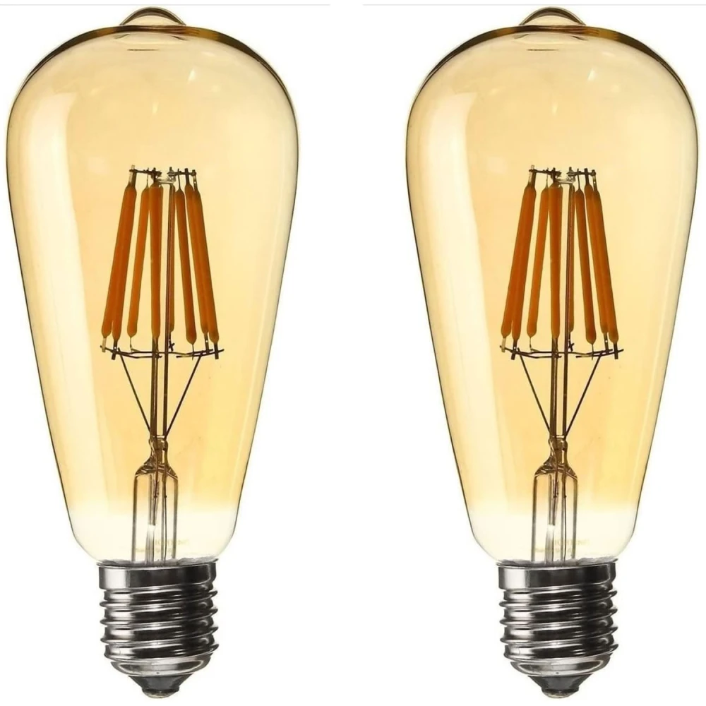 Tryka® Vintage LED Edison Bulb, E27 Base, 4W, 5.3 x 2.5 Inches, Amber Glass