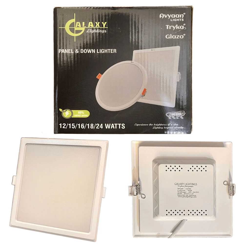 Tryka® 16 Watt Slim Square LED Panel/Ceiling Light Cool White with 2 Years Warranty.