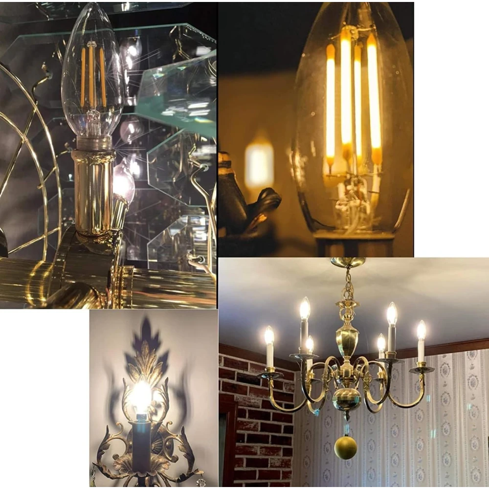 Tryka® E14 LED Candle Bulb, 90% Energy Saving, No Flicker, High CRI, Eye Caring, Suitable for Wall Lamp, Chandelier, Desk Lamp.