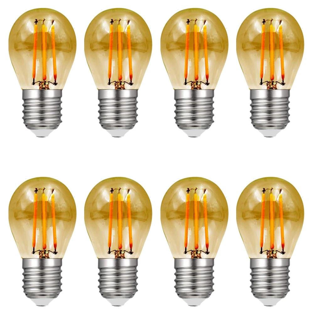 Tryka® Vintage LED Edison Bulb, E27 Base, 45mm x 75mm, Amber Glass, 3-Filament Design.