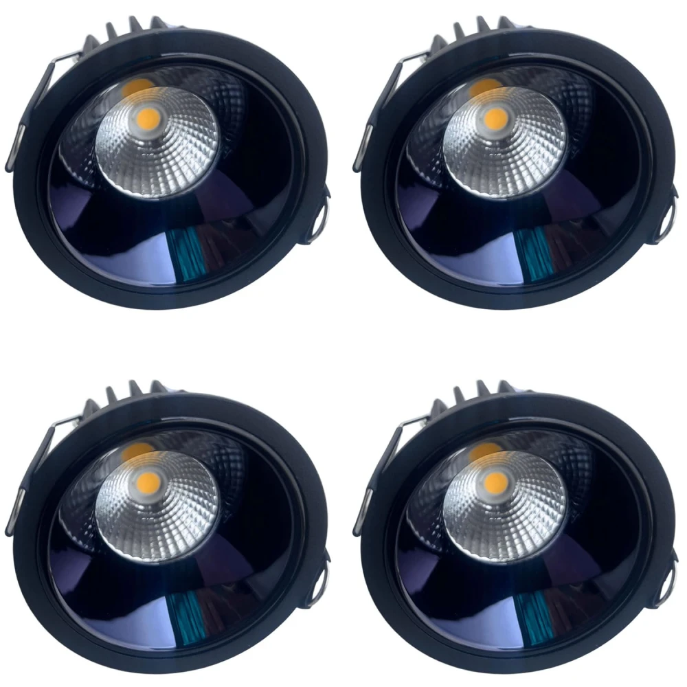 Tryka® LED 7 watt Recessed COB Black Body Gun Black Reflector,Cut Out Size 2 Inches, COB Spotlight with Heat Sink