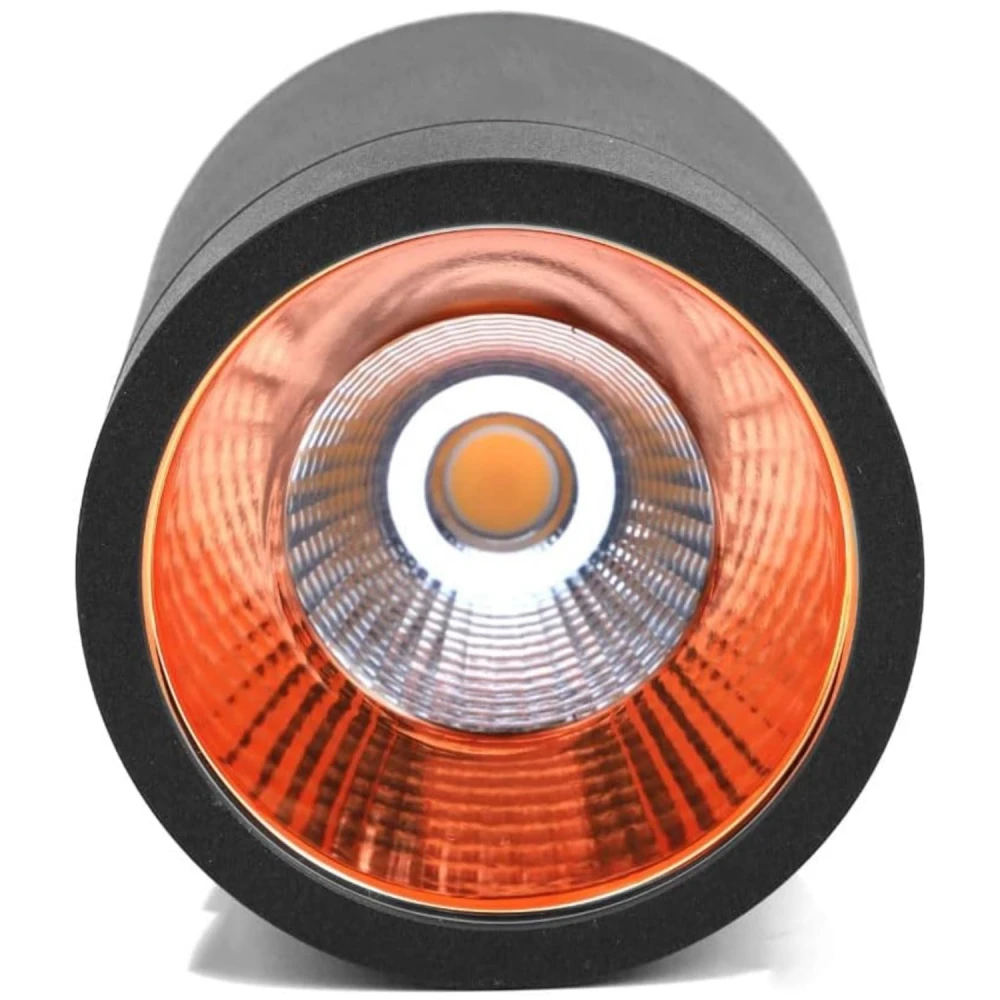 Tryka® 12 Watts Black Body LED Round Surface Light Cylindrical Shape Indoor Ceiling Mounted Spot Light Down Light Aluminium Body (8.5 cm Height) (Natural White)