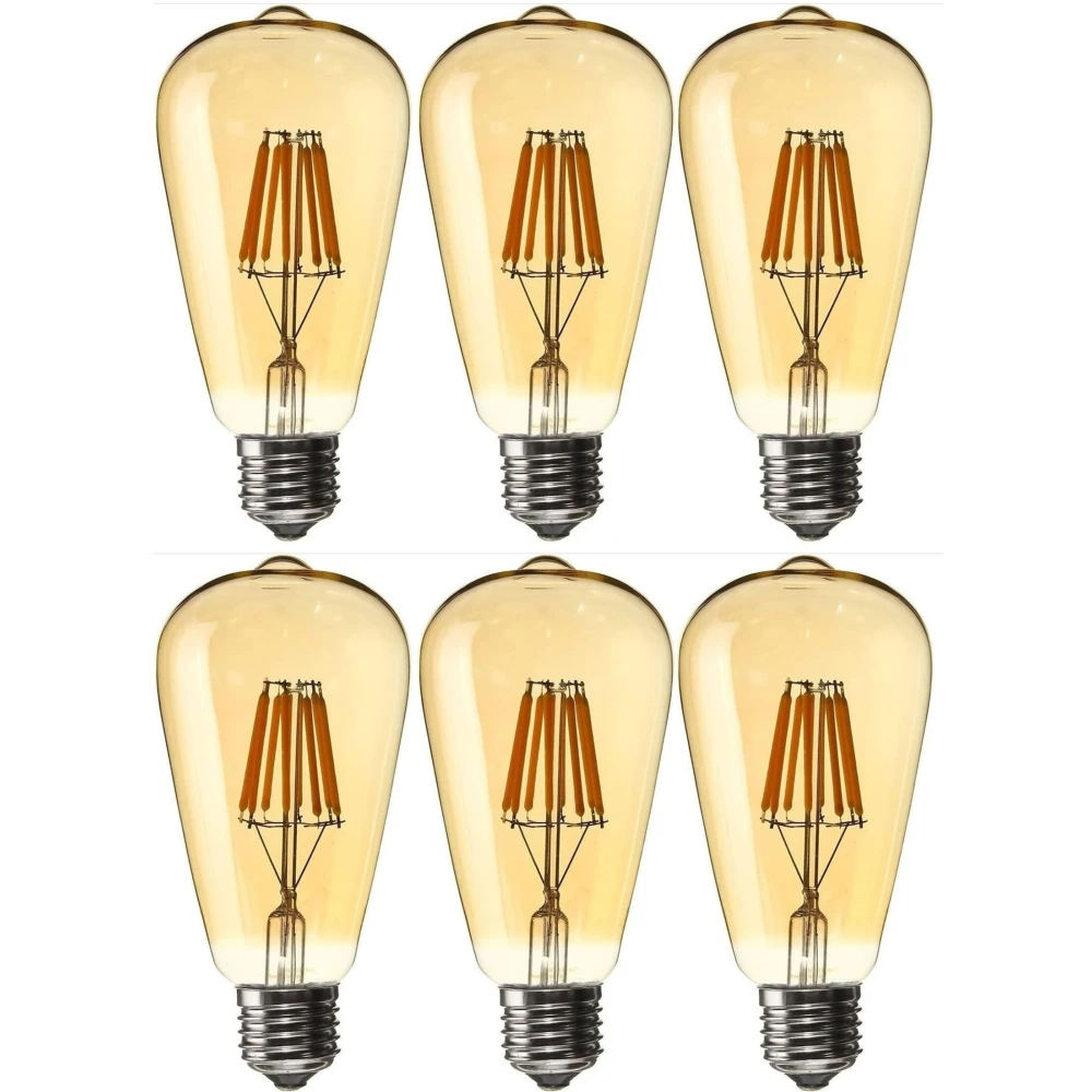 Tryka® Vintage LED Edison Bulb, E27 Base, 4W, 5.3 x 2.5 Inches, Amber Glass