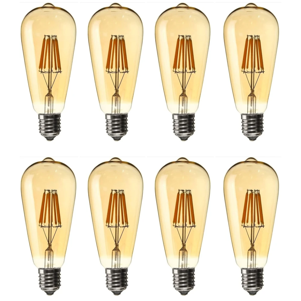 Tryka® Vintage LED Edison Bulb, E27 Base, 4W, 5.3 x 2.5 Inches, Amber Glass