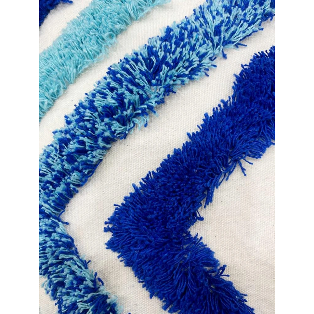 KOSTORICA, Diamond Tufted Bohemian Woven Cushion Covers for Bedroom, Living Room, Home Décor, Office, Sofa, Chair & Couch (Navy-Aqua Blue_Pack of 2 Pcs_16x16 Inches)