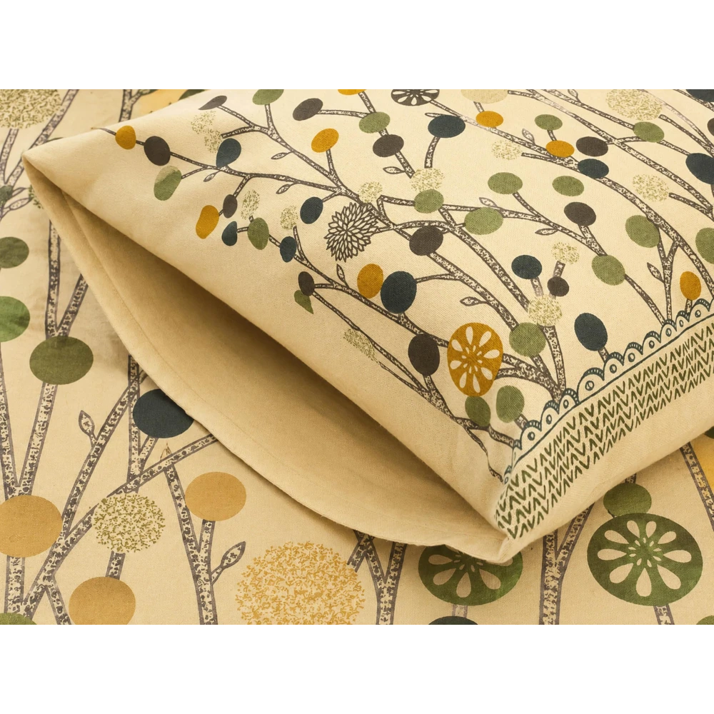 King Size 100% Cotton 200 T.C Floral Bedsheet (100x100 Inches) with Pillow Covers (18x28 Inches) | Soft Breathable Printed Bed Sheet | Bedding Set King Size | Beige for Bedroom & Home Décor