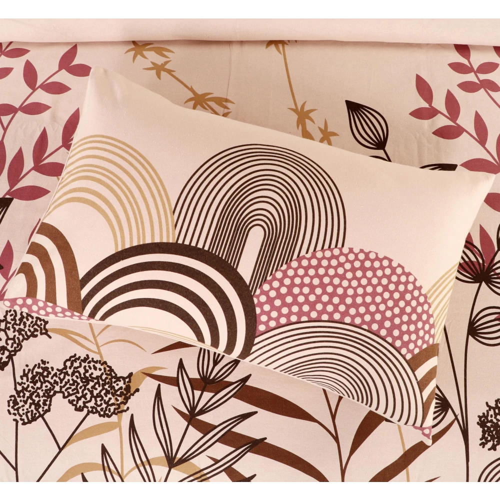 King Size 100% Cotton 200 T.C Floral Bedsheet (100x100 Inches) with Pillow Covers (18x28 Inches) | Soft Breathable Printed Bed Sheet | Bedding Set King Size | Peach Pink for Bedroom & Décor