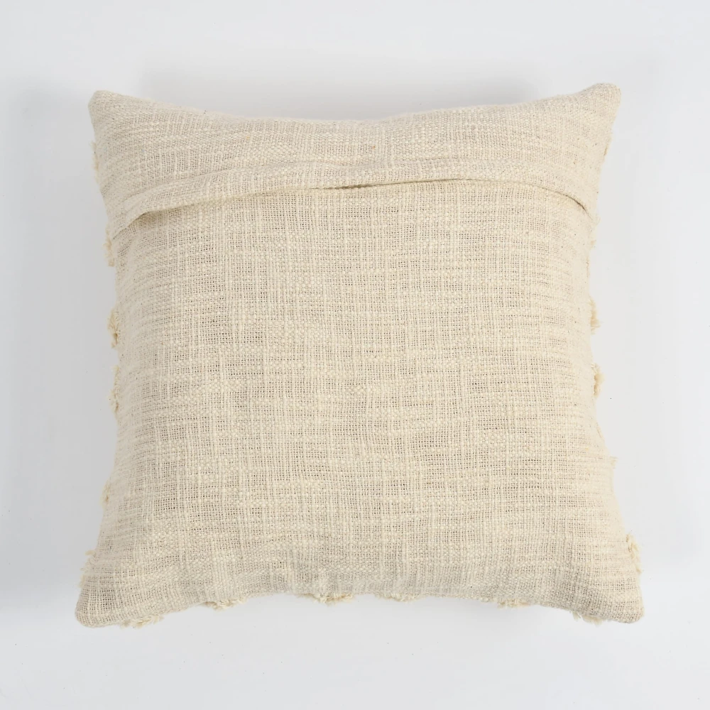 KOSTORICA, Diamond Tufted Bohemian Woven Cushion Covers for Bedroom, Living Room, Home Décor, Office, Sofa, Chair & Couch (Ivory, Offwhite_Pack of 2 Pcs_16x16 Inches)