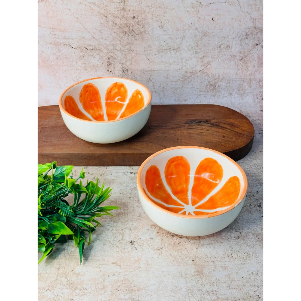Orange Shaped Ceramic Snack Bowl – Fruit Design Serving Bowl for Snacks