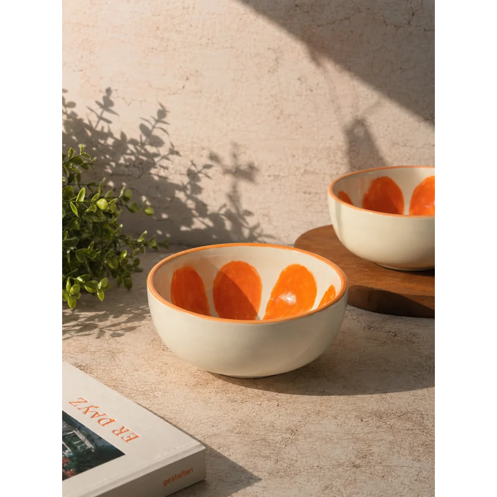 Orange Shaped Ceramic Snack Bowl – Fruit Design Serving Bowl for Snacks
