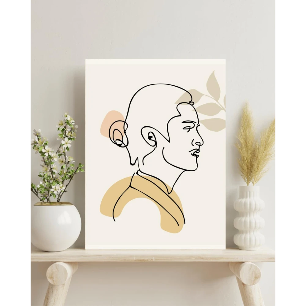 FURNISHUB DECOR Simpleton Line Art Canvas - Aesthetic Mordern Art Living Room Canvas Wall art home,Canvas Painting Office Café Home Wall Decor Framed Gift