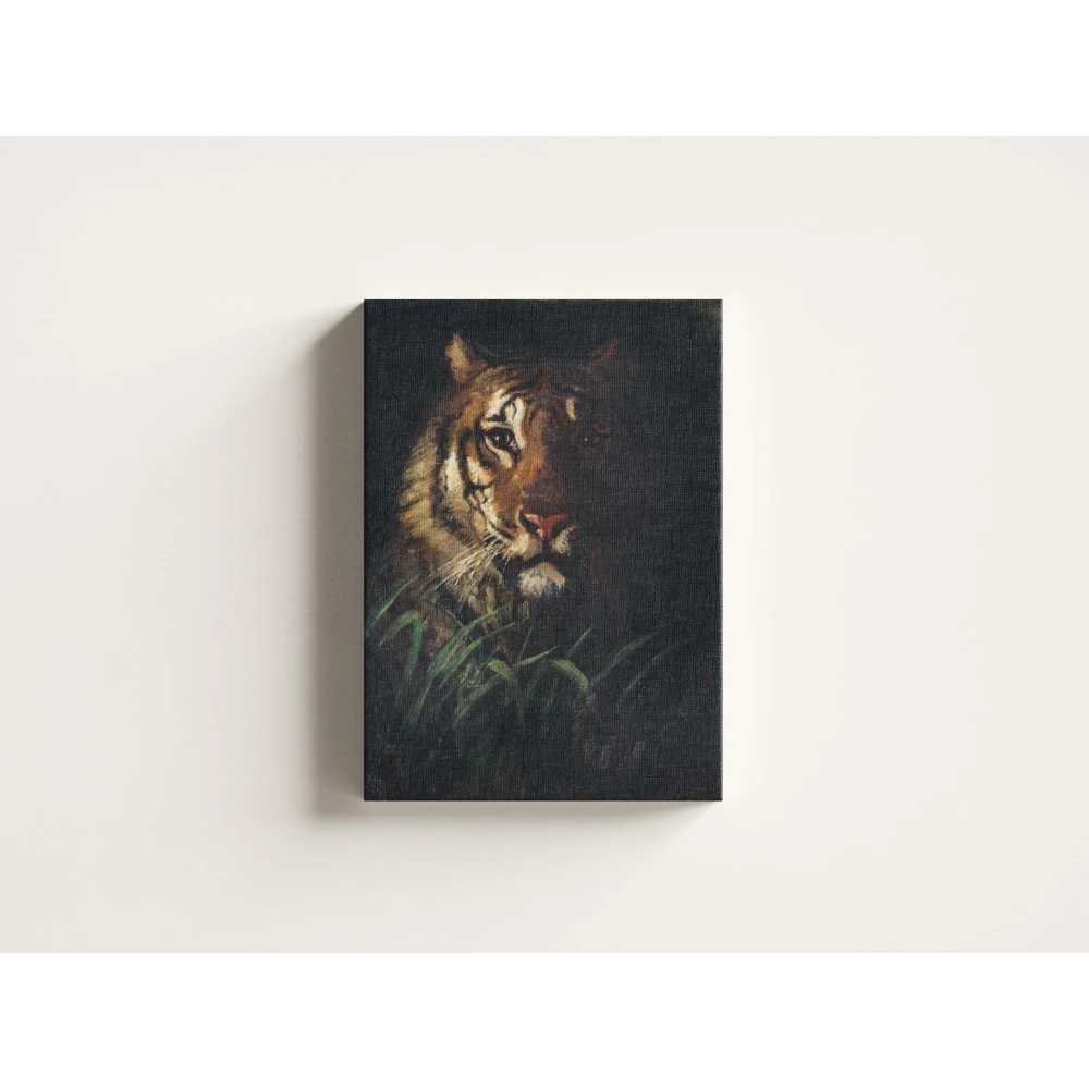 FURNISHUB Tiger Head | Majestic Bengal Tiger Canvas Wall Art | Luxorious Artwork | Home, Office, Cafe Décor