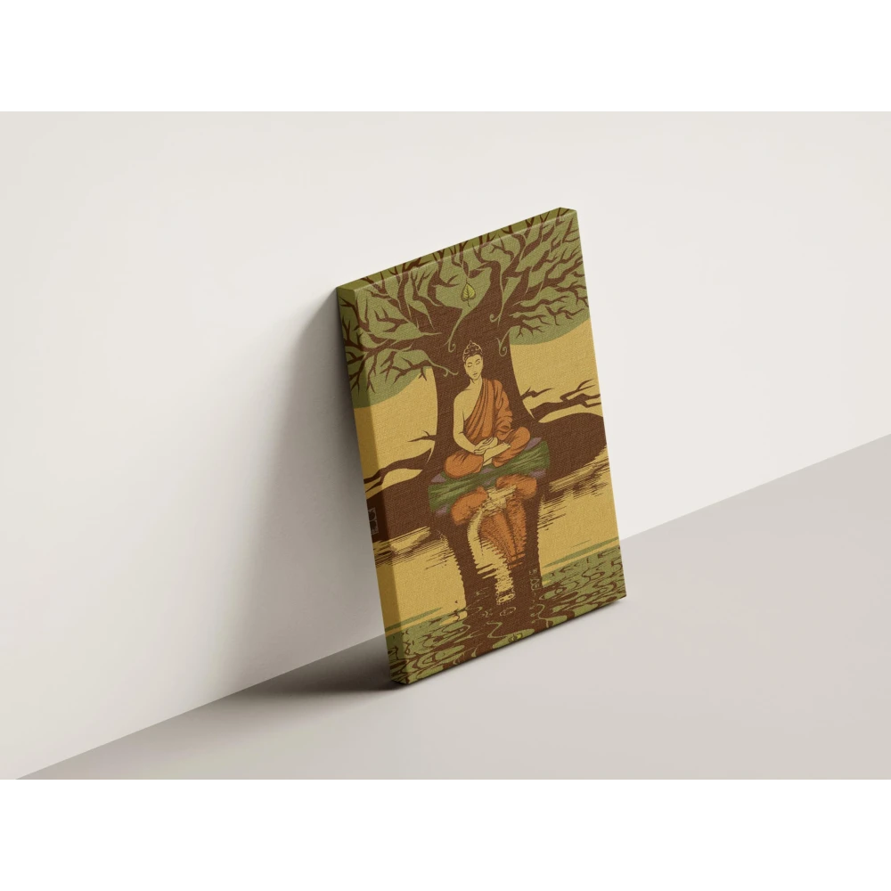 FURNISHUB Sacred Meditating Buddha | Spiritual Calm on Canvas | Religious art print | God Wall Decor Painting | Canvas Wall Art Painting