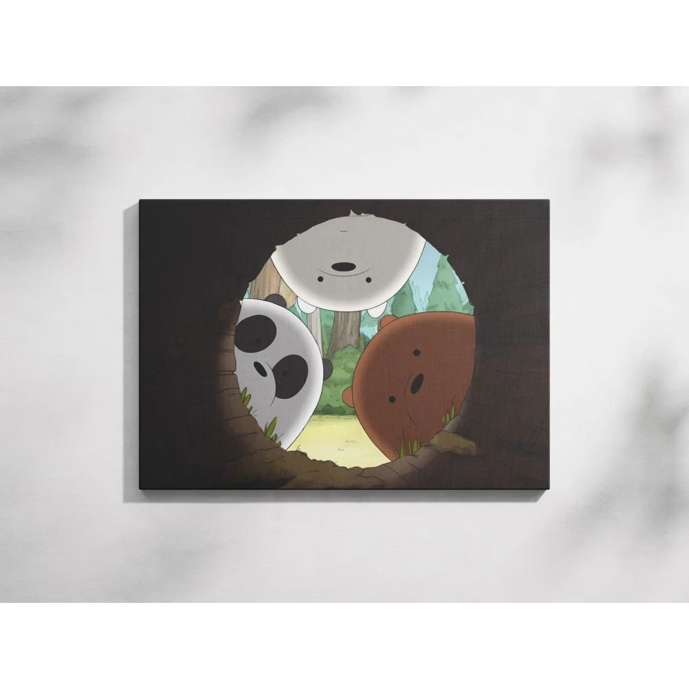 FURNISHUB We Bare Bears | Cartoon Art Print | Wall Decor for Fans of the Beloved Animated Series Featuring Grizzly, Panda, and Ice Bear