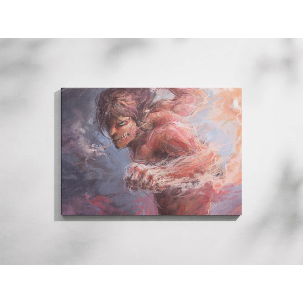 FURNISHUB Eren Yeager (Attack Titan), AOT | Anime Art Print | Wall Decor for Fans of the Attack on Titan Series, Featuring Intense Action and Intrigue