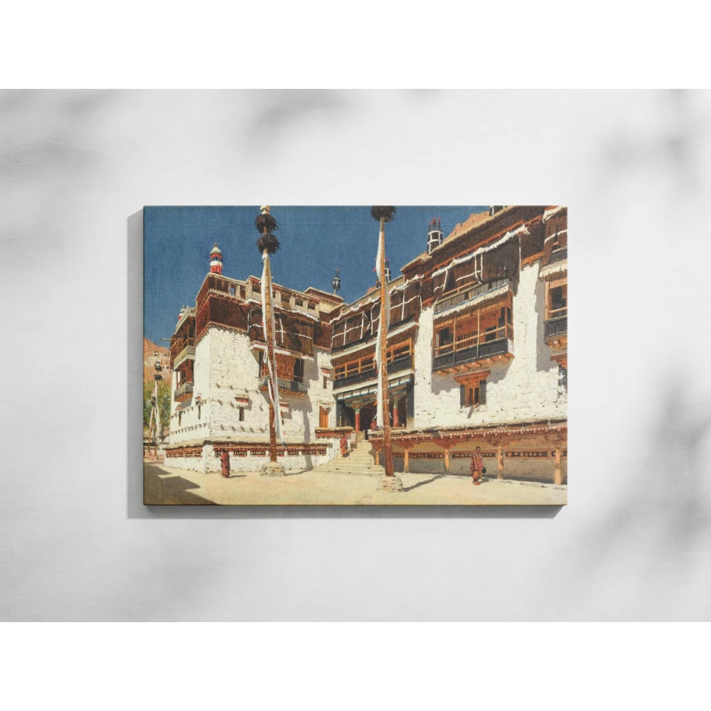 FURNISHUB Hemis Monastery in Ladakh (1875) | Vintage Canvas Print | Historical Wall Art for Home Decor and Cultural Enthusiasts