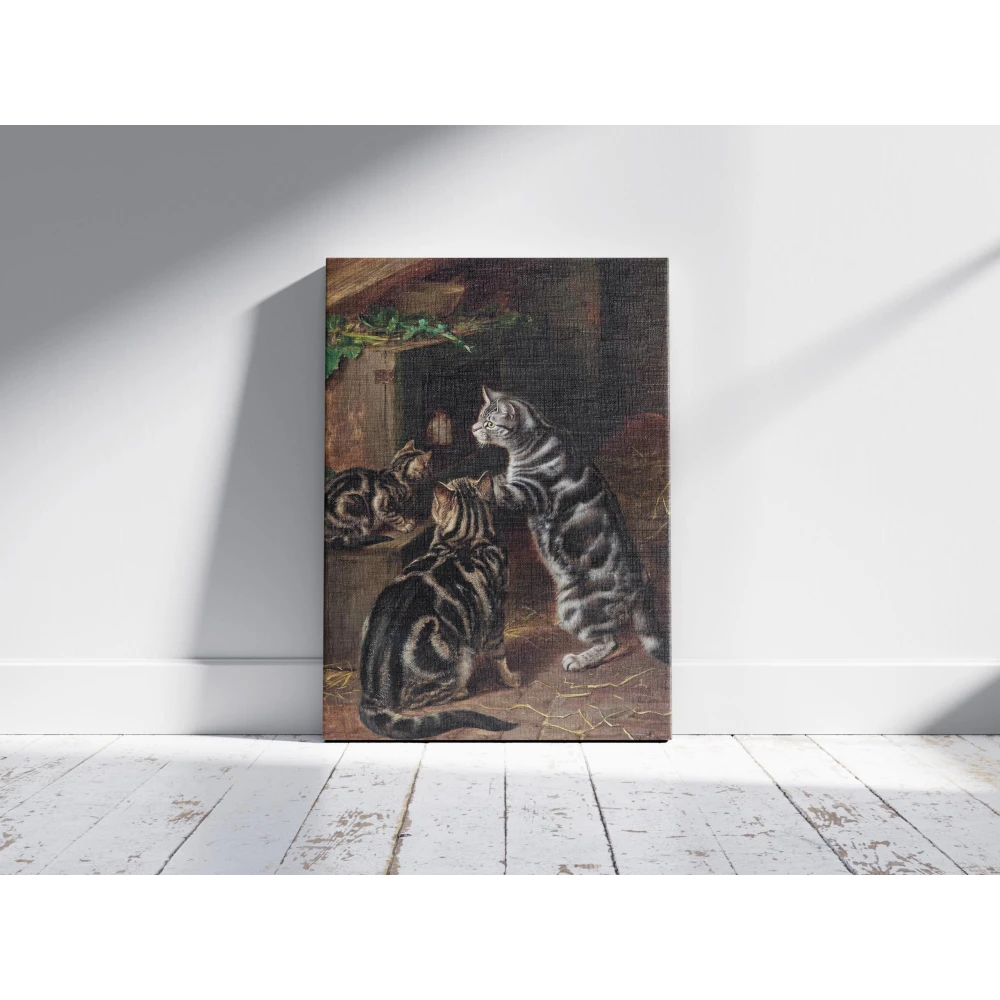 FURNISHUB Visiting Time by Horatio Henry Couldery | Famous Artwork Wall Painting | Pet accessories | Premium Canvas Painting | Wrapped Canvas