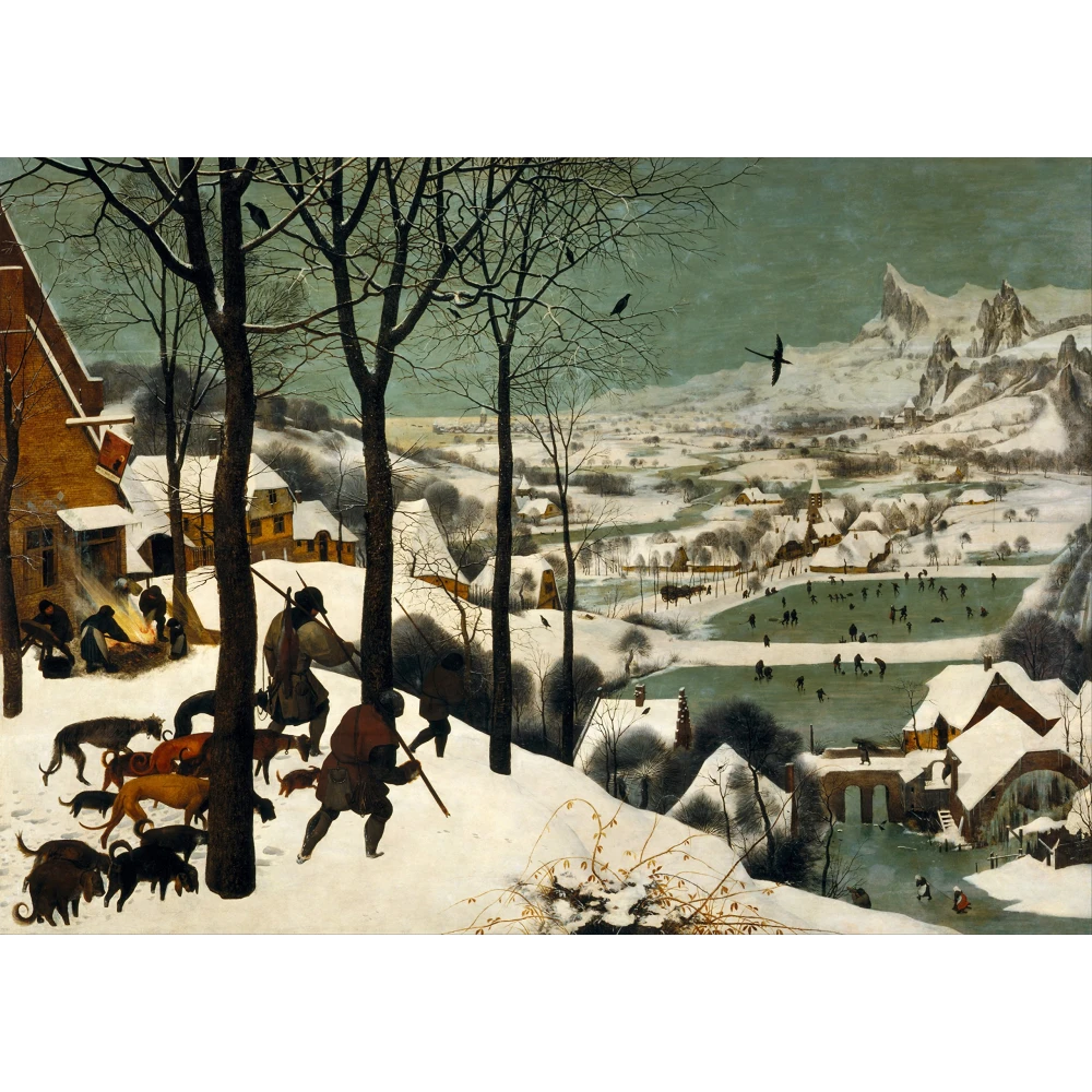Furnishub Decor Hunters in the Snow - Pieter Bruegel the Elder Canvas Print | Iconic Landscape of Renaissance Art