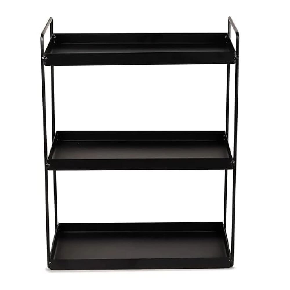 Homify Metal 3-Tier Standing Spice Rack Storage Organizer, Bathroom Countertop Storage Shelf Cosmetic Organizer And Home And Kitchen Spice Rack