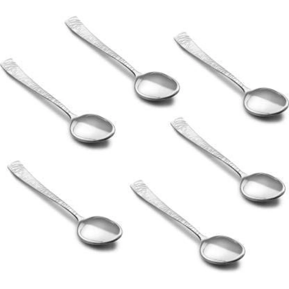 Palomino 6 Pcs Master Spoon Set with Zebra Design Stainless Steel Dessert Spoon Set (Pack of 6) Zebra Master Spoon