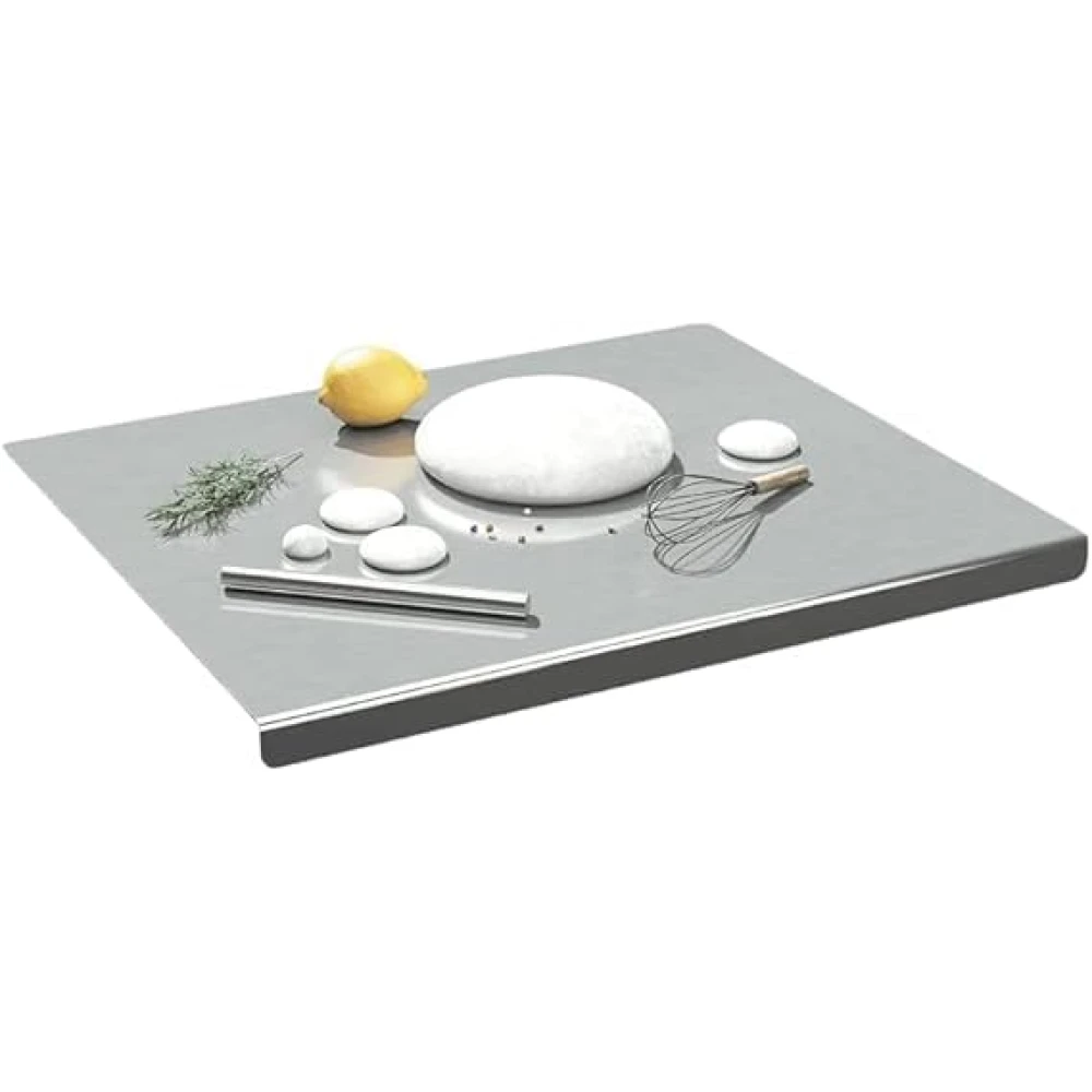 Palomino Stainless Steel Chopping Board & Rolling Pin | Non-Slip, Round Edge, Rust-Proof | Ideal for Fruits, Meat & Veggies (47CMx61CM)