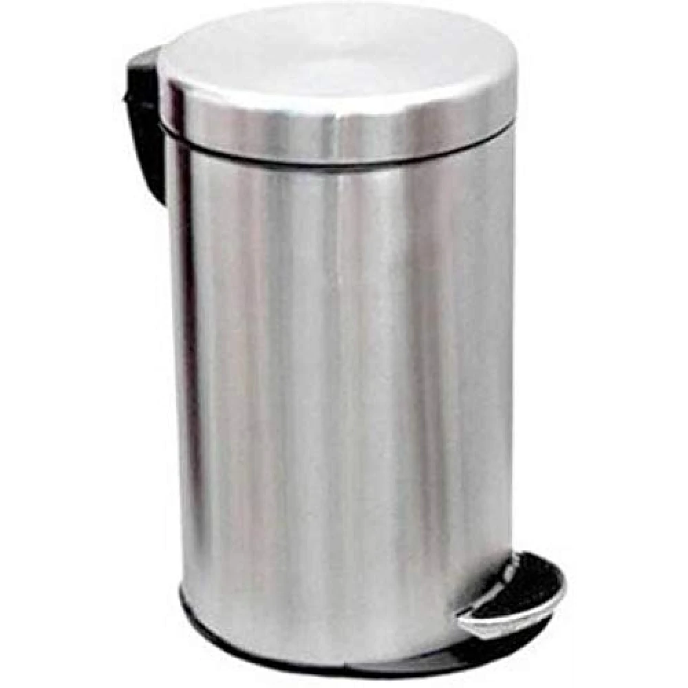 PALOMINO Stainless Steel Plain Pedal Dustbin/Plain Pedal Garbage Bin with Plastic Bucket- 11Liter