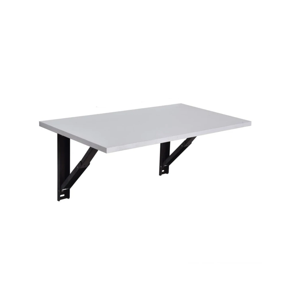 Palomino Wall Mounted Engineered Wood Foldable Study Table with Free Wallshelf-Activity, Games, Bedside Laptop Folding Table (Glossy Finish White - 24 inch x 16 inch)