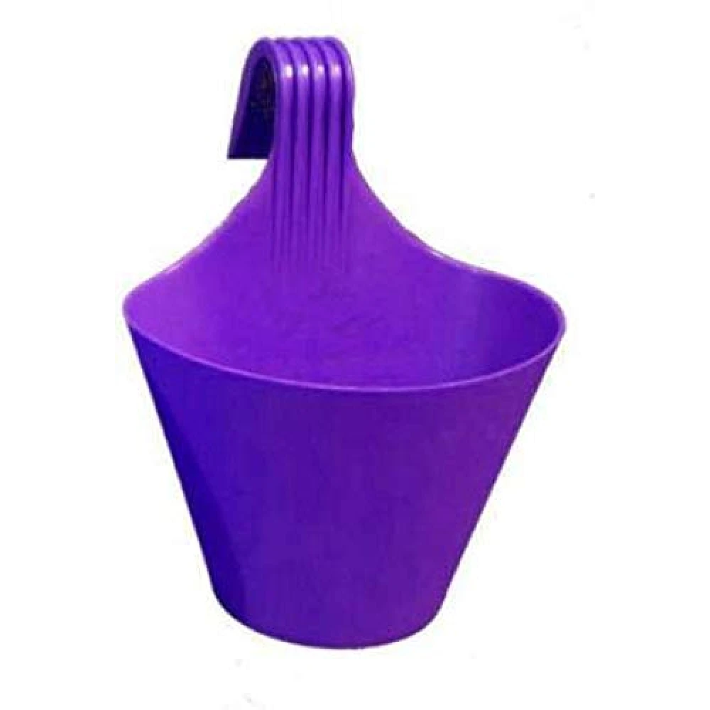 Homify Railing Hook Pot (Set of 4) Railing Planter Plant Container Set (Pack of 4, Plastic) Plant Container Set (Pack of 4, Plastic)