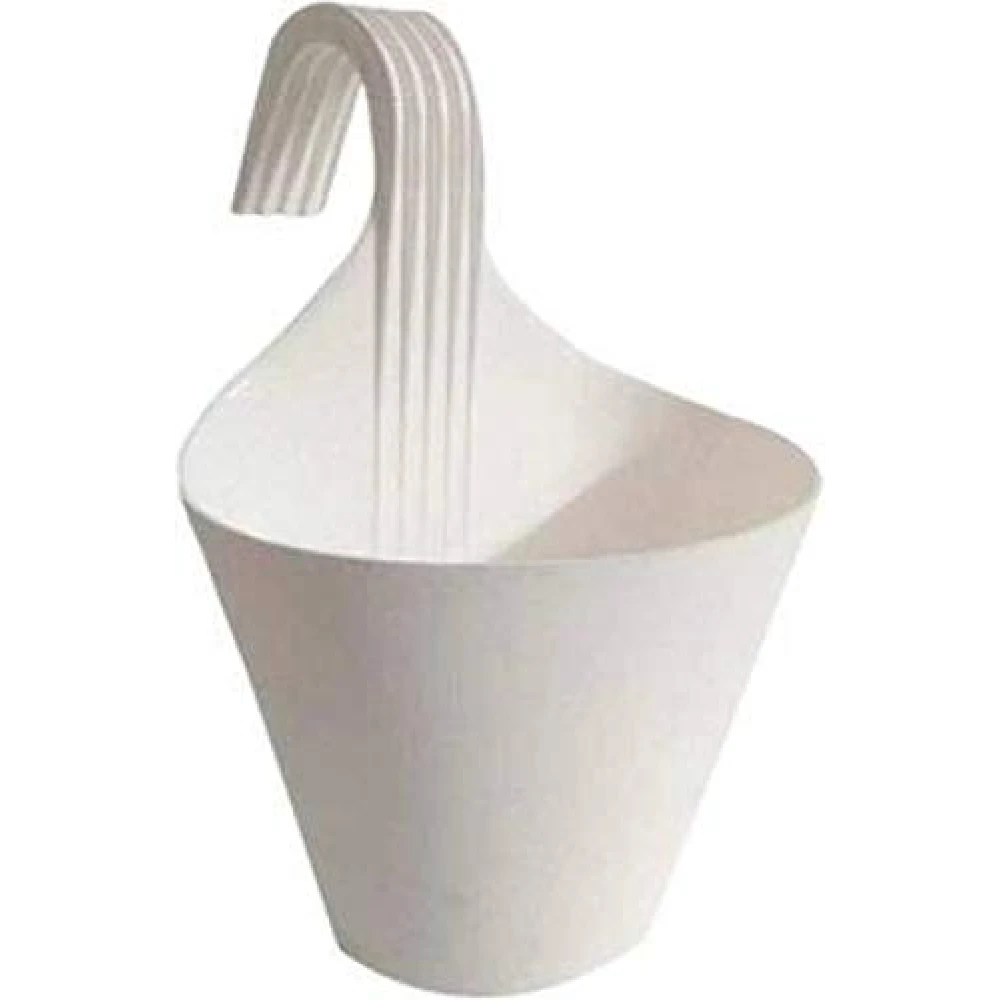 Homify Railing Hook Pot (Set of 4) Railing Planter Plant Container Set (Pack of 4, Plastic) Plant Container Set (Pack of 4, Plastic)