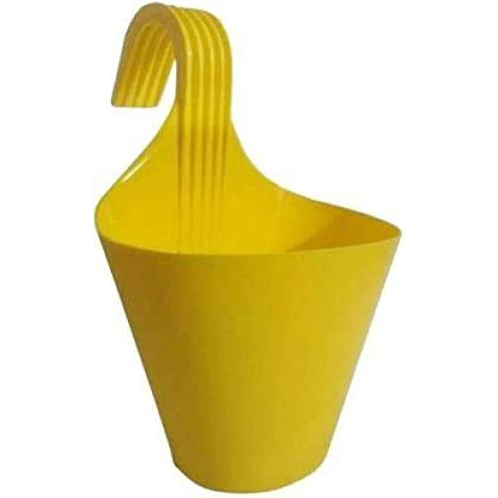 Homify Railing Hook Pot (Set of 4) Railing Planter Plant Container Set (Pack of 4, Plastic) Plant Container Set (Pack of 4, Plastic)