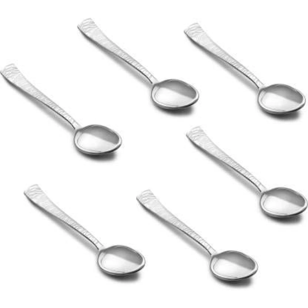 Palomino 6 Pcs Desert Spoon Set with Zebra Design Stainless Steel Dessert Spoon Set (Pack of 6) Zebra Desert Spoon