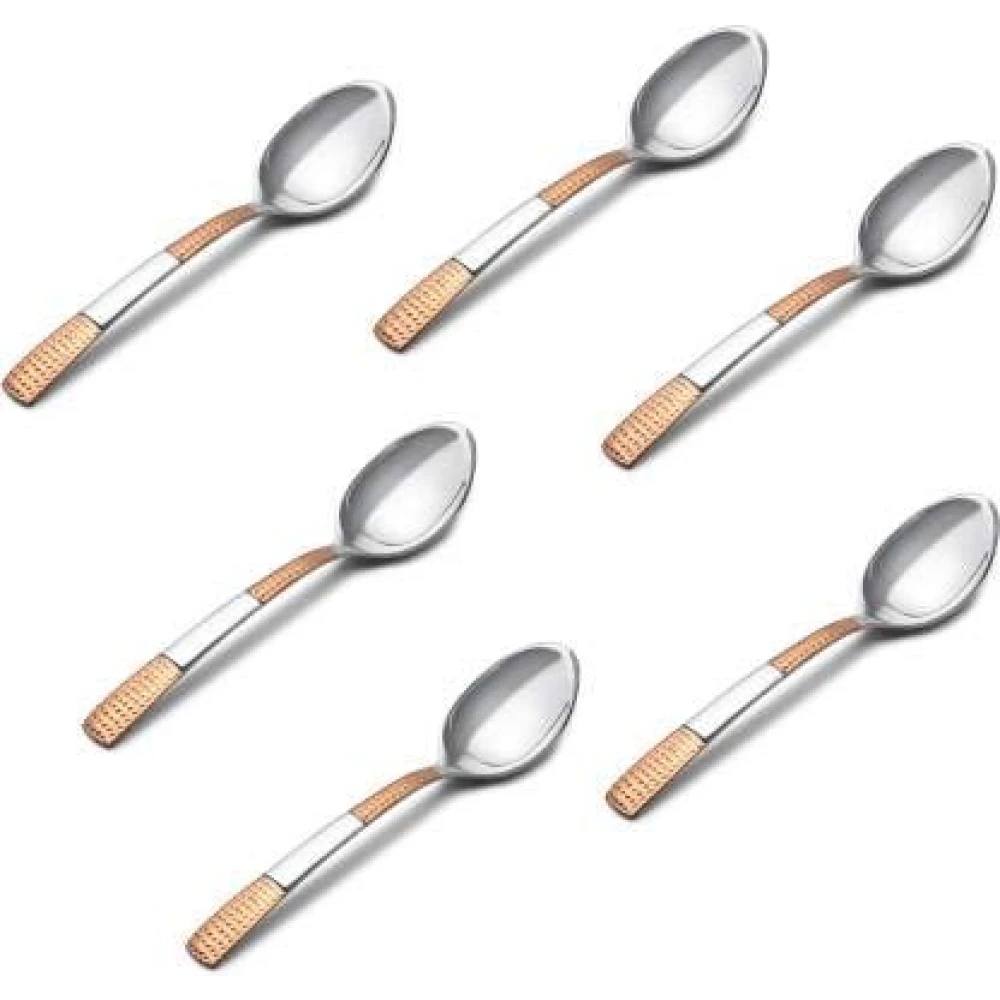 Palomino Stainless Steel Table Spoon Set (Pack of 6) Platinum Rose Gold Mstr Spoon