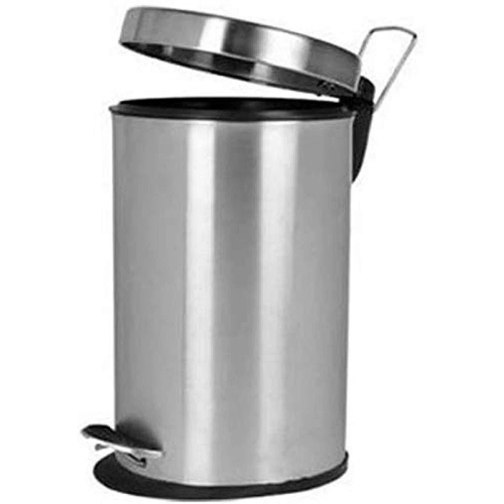 Palomino Stainless Steel Plain Pedal Dustbin/Plain Pedal Garbage Bin with Plastic Bucket- 5Liter