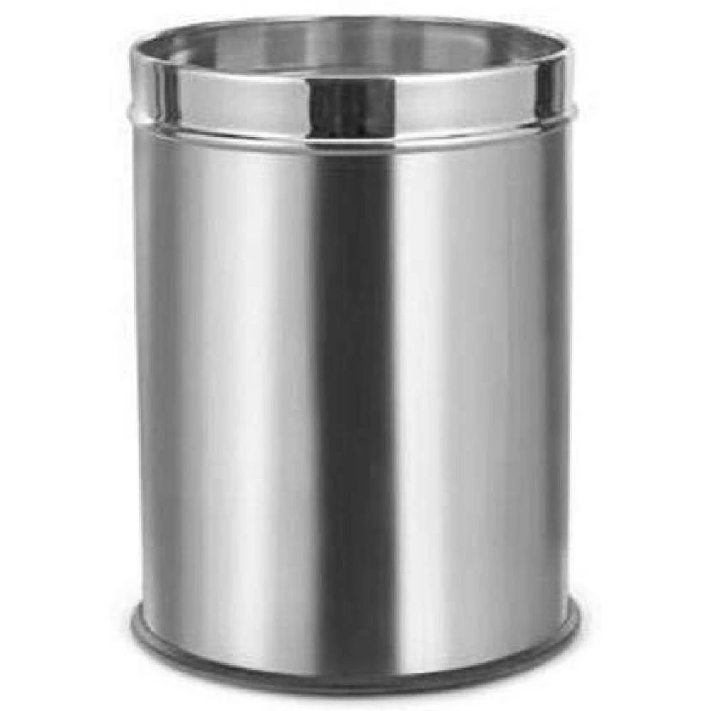PALOMINO Stainless Steel Plain Dustbin/Waste bin/Trash Bin/Garbage Steel Dustbin (Silver)