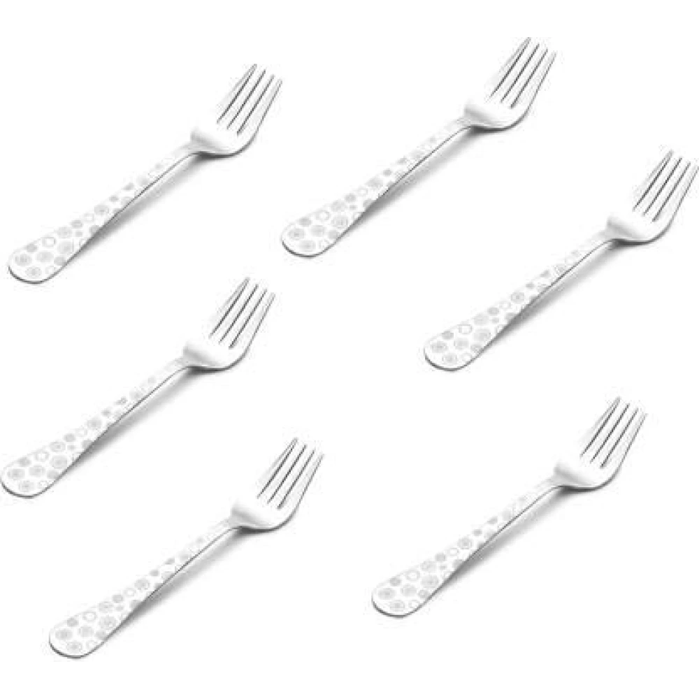 Palomino 6 Pcs Desert Fork Set with Handle Design Stainless Steel Dessert Fork Set (Pack of 6)