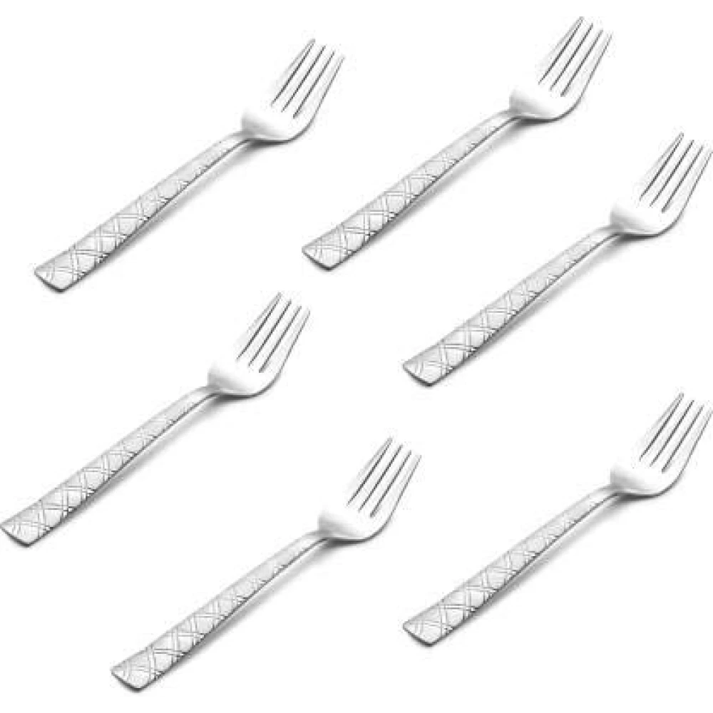 Palomino Stainless Steel Dessert Fork Set (Pack of 6) Cross Desert Fork