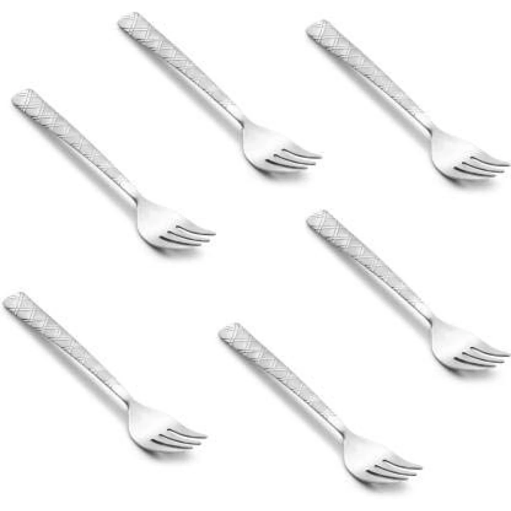 Palomino Stainless Steel Dessert Fork Set (Pack of 6) Cross Desert Fork