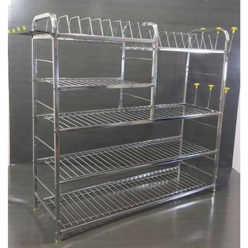 Palomino Wall Mount Kitchen Utensils Dish Rack | Stainless Steel Utensil Stand with Plate & Cutlery Holder (31 X 30 Inches) | Kitchen Shelves Organizer | Hanging