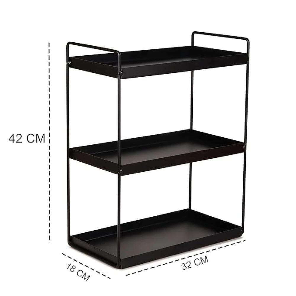 Palomino Metal 3-Tier Standing Spice Rack Storage Organizer, Bathroom Countertop Storage Shelf Cosmetic Organizer and Home and Kitchen Spice Rack