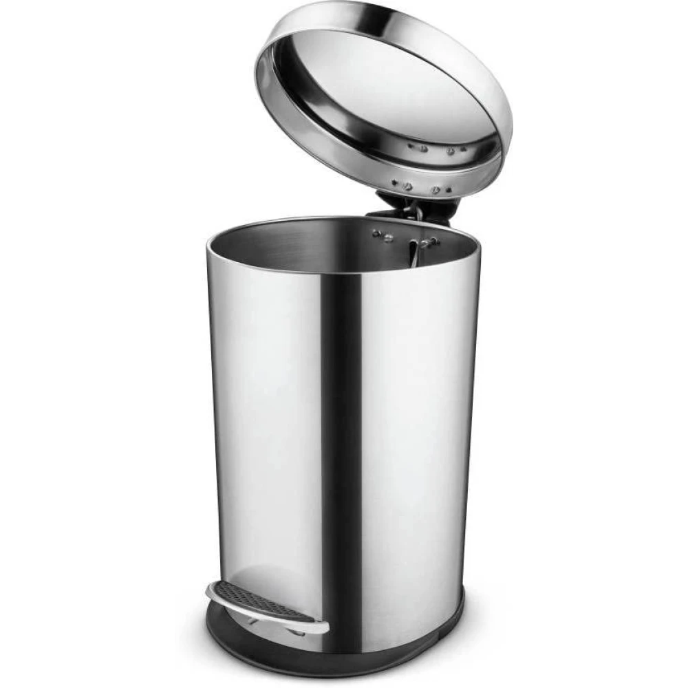 Palomino Stainless Steel Pedal Dustbin with Plastic Bucket Matt Polish Steel Dustbin (Steel) Steel Dustbin- 11L