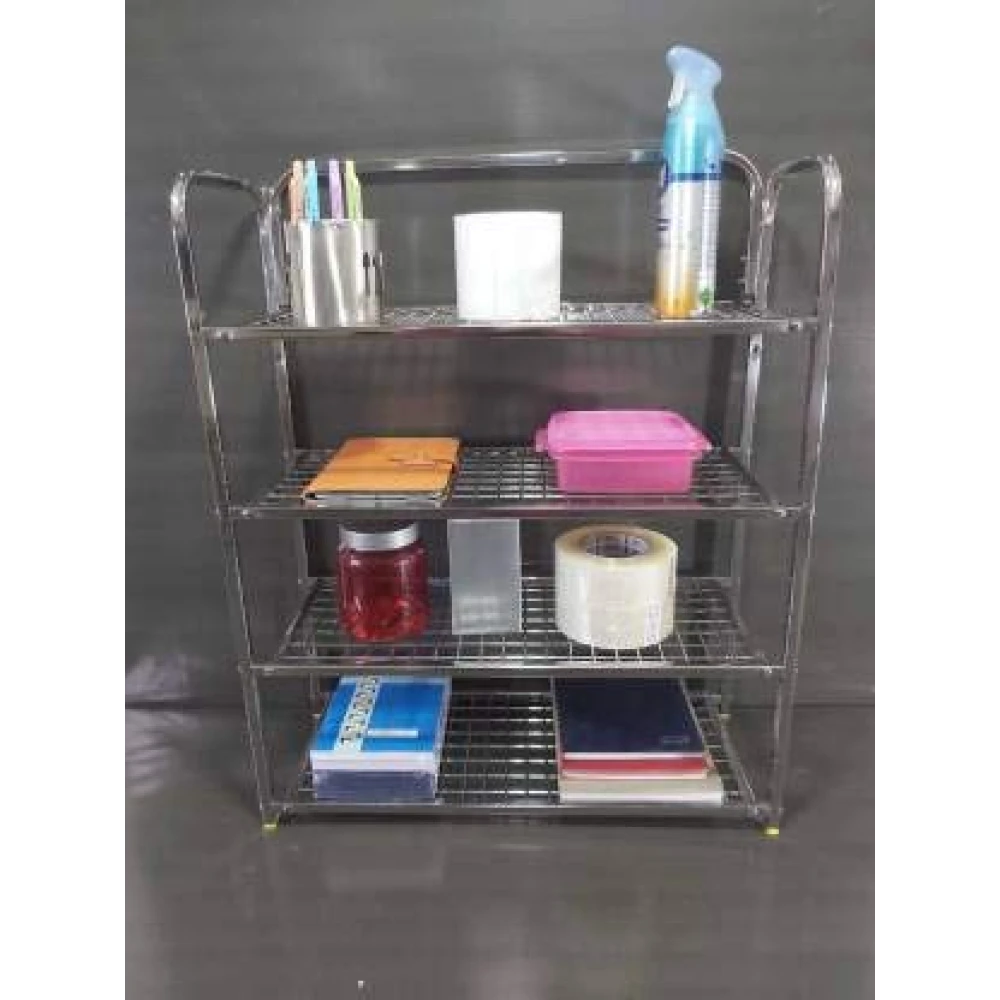 Palomino Polo Stainless Steel 4 Layer Wall Mount Multipurpose Rack Utensils Rack | Kitchen Dish Rack Modern Kitchen Storage Rack (31 x 24 inch)